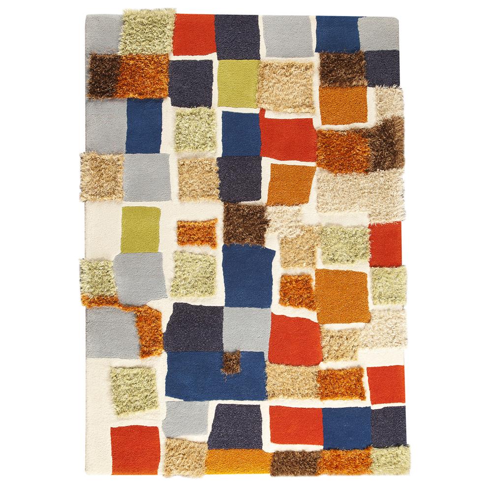 MAT Orange VIVPATMUL052076 Hand Tufted with 60% Wool, 40% Polyester Rug in Multi